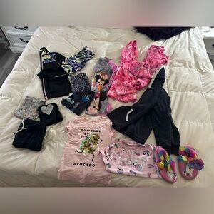 Girls bundle size 7/8 medium. Slippers size 13-1